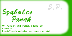 szabolcs panak business card
