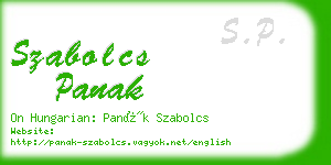 szabolcs panak business card